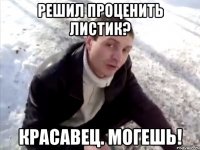 решил проценить листик? красавец. могешь!
