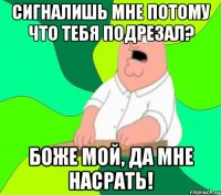 сигналишь мне потому что тебя подрезал? боже мой, да мне насрать!