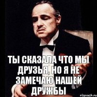 Ты сказала что мы друзья, но я не замечаю нашей дружбы