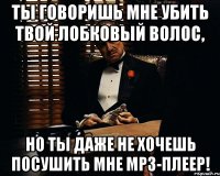 ты говоришь мне убить твой лобковый волос, но ты даже не хочешь посушить мне mp3-плеер!