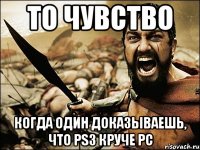 то чувство когда один доказываешь, что ps3 круче pc