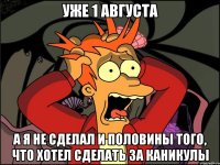 уже 1 августа а я не сделал и половины того, что хотел сделать за каникулы