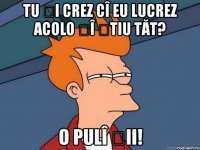 tu și crez cî eu lucrez acolo șî știu tăt? o pulî ții!