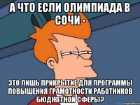 а что если олимпиада в сочи - это лишь прикрытие для программы повышения грамотности работников бюджетной сферы?