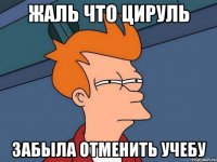 жаль что цируль забыла отменить учебу