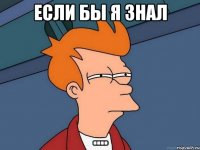 если бы я знал ....