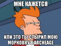 мне кажется или это ты стырил мою морковку в archeage