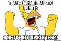 тварь ебаная!!!как это понять я не тот кто нужен тебе?