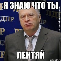 я знаю что ты лентяй