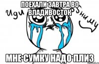 поехали завтра во владивосток мне сумку надо плиз