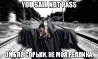 you sall not pass ой бля сорьки. не моя реплика.