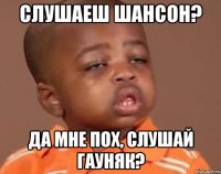 слушаеш шансон? да мне пох, слушай гауняк?
