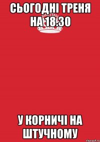 сьогодні треня на 18.30 у корничі на штучному