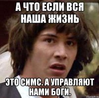 а что если вся наша жизнь это симс. а управляют нами боги.