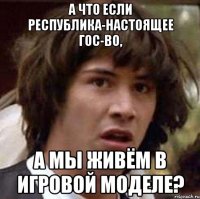 а что если республика-настоящее гос-во, а мы живём в игровой моделе?