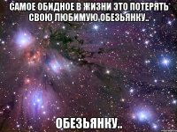 самое обидное в жизни это потерять свою любимую обезьянку.. обезьянку..