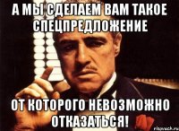 а мы сделаем вам такое спецпредложение от которого невозможно отказаться!