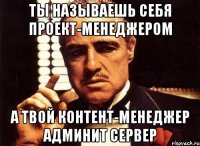 ты называешь себя проект-менеджером а твой контент-менеджер админит сервер