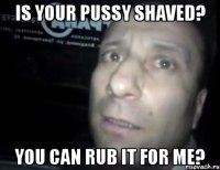 is your pussy shaved? you can rub it for me?