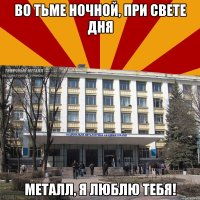 во тьме ночной, при свете дня металл, я люблю тебя!