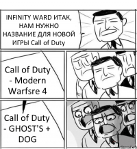 INFINITY WARD ИТАК, НАМ НУЖНО НАЗВАНИЕ ДЛЯ НОВОЙ ИГРЫ Call of Duty Call of Duty - Modern Warfsre 4 Call of Duty - GHOST'S + DOG