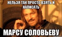 нельзя так просто взять и написать марсу соловьеву