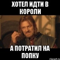 хотел идти в короли а потратил на попку