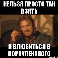 нельзя просто так взять и влюбиться в корпулентного