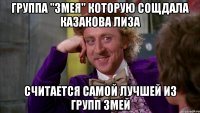 группа "змея" которую сощдала казакова лиза считается самой лучшей из групп змей