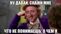 ну давай, скажи мне что не понимаешь, о чем я