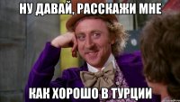 ну давай, расскажи мне как хорошо в турции