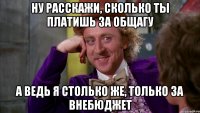 ну расскажи, сколько ты платишь за общагу а ведь я столько же, только за внебюджет