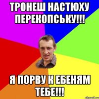 тронеш настюху перекопську!!! я порву к ебеням тебе!!!