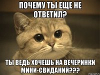 почему ты еще не ответил? ты ведь хочешь на вечеринки мини-свиданий???