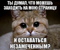 ты думал, что можешь заходить на мою страницу и оставаться незамеченным?