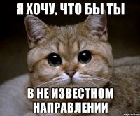 я хочу, что бы ты в не известном направлении
