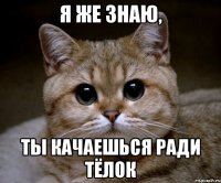 я же знаю, ты качаешься ради тёлок