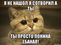 я не нашол я сотворил а ты ты просто понина ебаная!