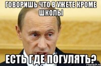 говоришь что в ужете кроме школы есть где погулять?