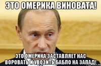 это омерика виновата! это омерика заставляет нас воровать и увозить бабло на запад!