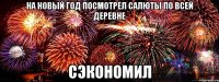 на новый год посмотрел салюты по всей деревне сэкономил