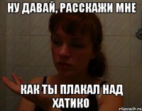 ну давай, расскажи мне как ты плакал над хатико