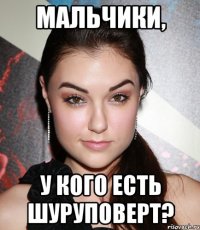 мальчики, у кого есть шуруповерт?
