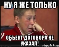 ну я же только объект договора не указал!