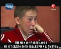  где мой 10 уровень,1000 монет,седло,подковы,корм и шампунь