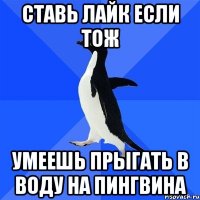 ставь лайк если тож умеешь прыгать в воду на пингвина