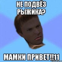 не подвёз рыжика? мамки привет!!11