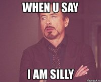 when u say i am silly