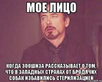 мое лицо когда зоошиза рассказывает о том, что в западных странах от бродячих собак избавились стерилизацией