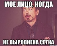 мое лицо, когда не выровнена сетка